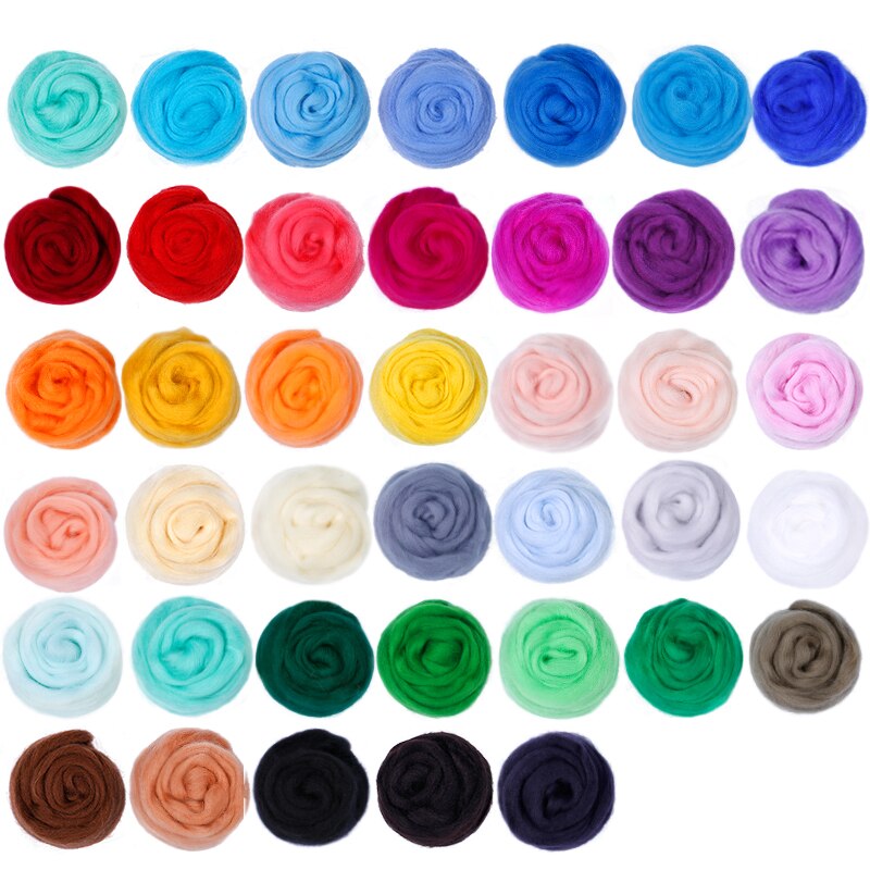 Lmdz 40 Wol Kleur Serie 3G/5G/10G Wol Fiber Diy Wol Fibre Bloem Dier speelgoed Vilten Wol Handgemaakte Vilten Ambachtelijke Kerst