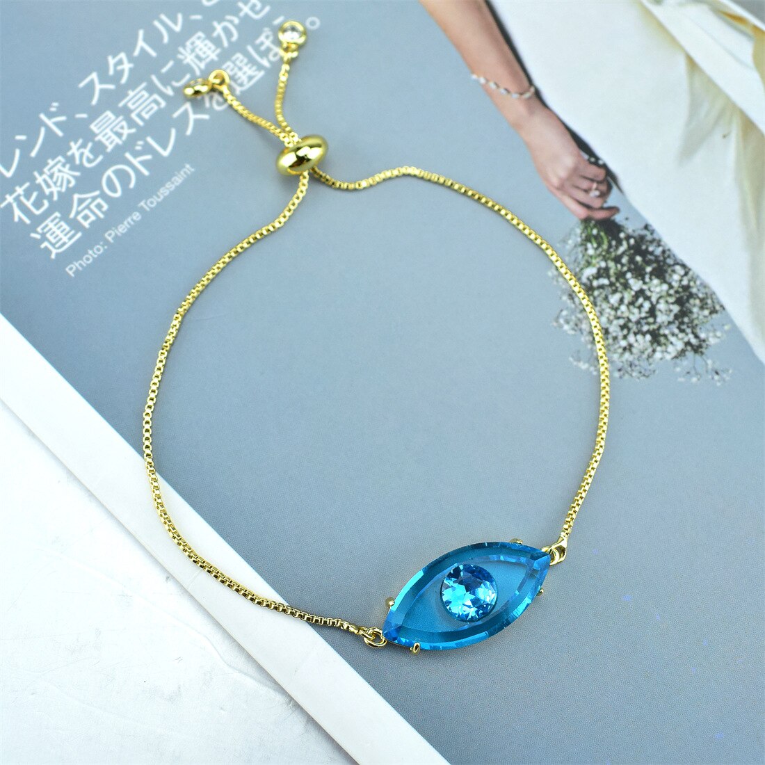 Turkije Evil Eye Armband Dames Crystal Zirkoon Eenvoudige Temperament Sieraden: 16