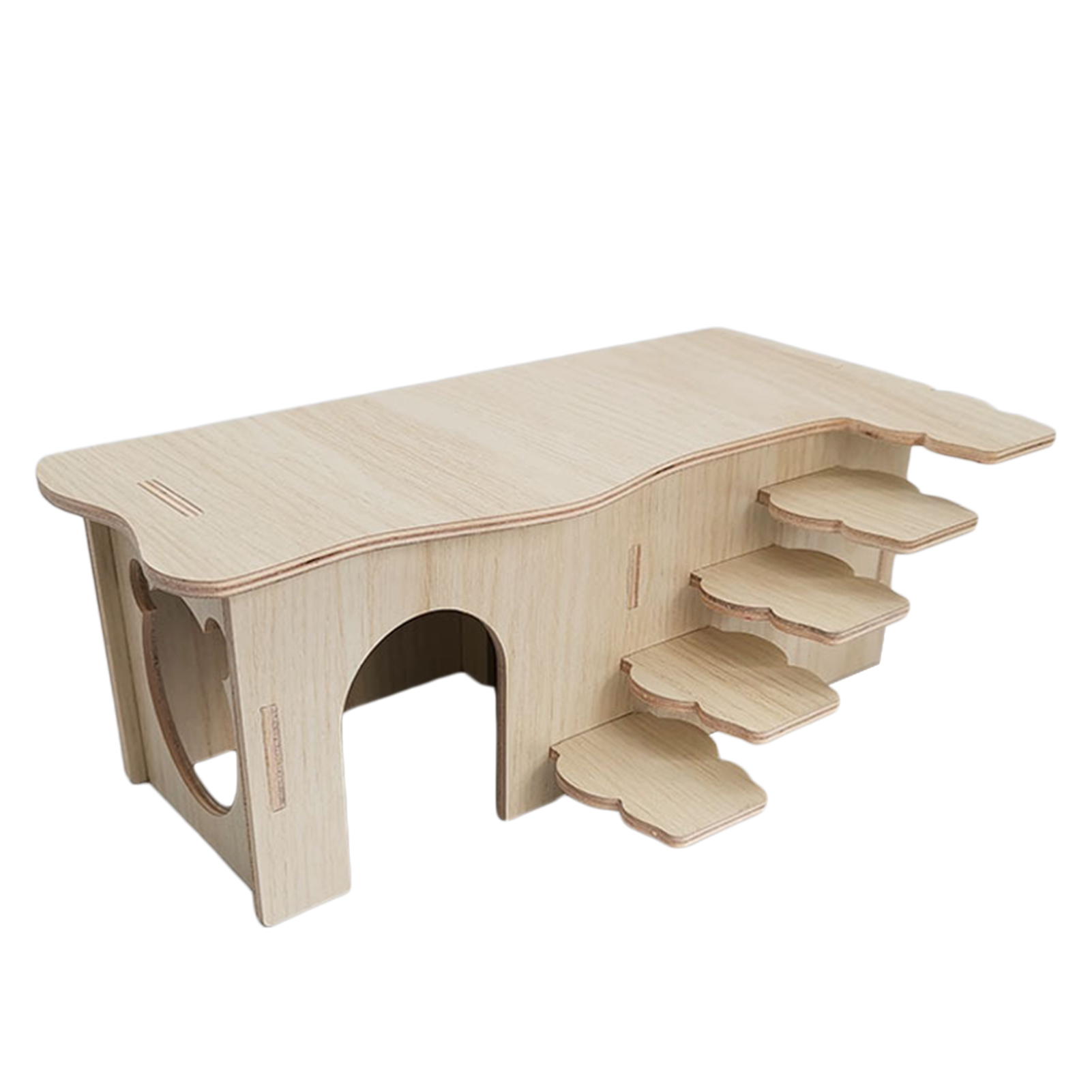 Hamster House Guinea Toy Wood Hideout Wooden Cabin Maze Cage Hidepets Toys Animal Place Hiding Platform Decor Enrichment: Scarlet