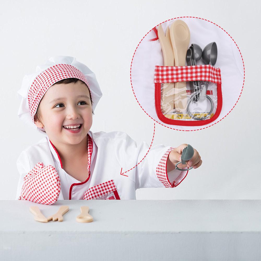 iPlay, iLearn Chef Role Play Costume, Kids Cooking Dress up Clothes for 3, 4, 5, 6, 7 Year Old Kids