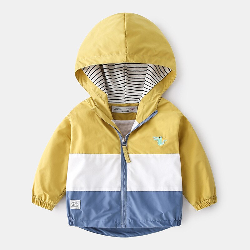 Veste à capuche pour enfants, manteau de dessin animé pour garçons, printemps-automne , BC268: yellow / 4T
