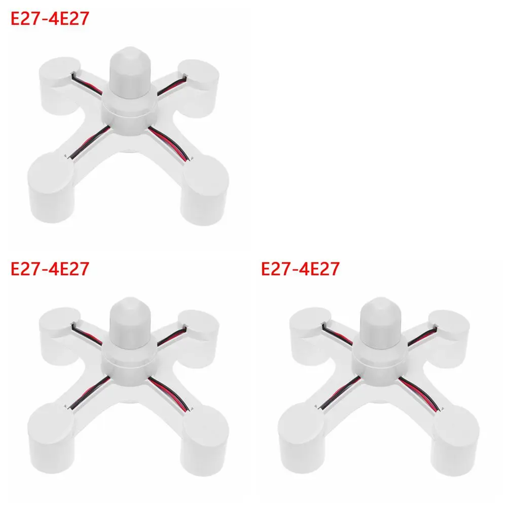 E27 led-sokkelpæresokkel  e27 -sokkel  e27 to- pæresokkeladapter for 2/3/4/5/6 -pære, splitterkonverter, skrue-induksjonslampeholder: Elfenben
