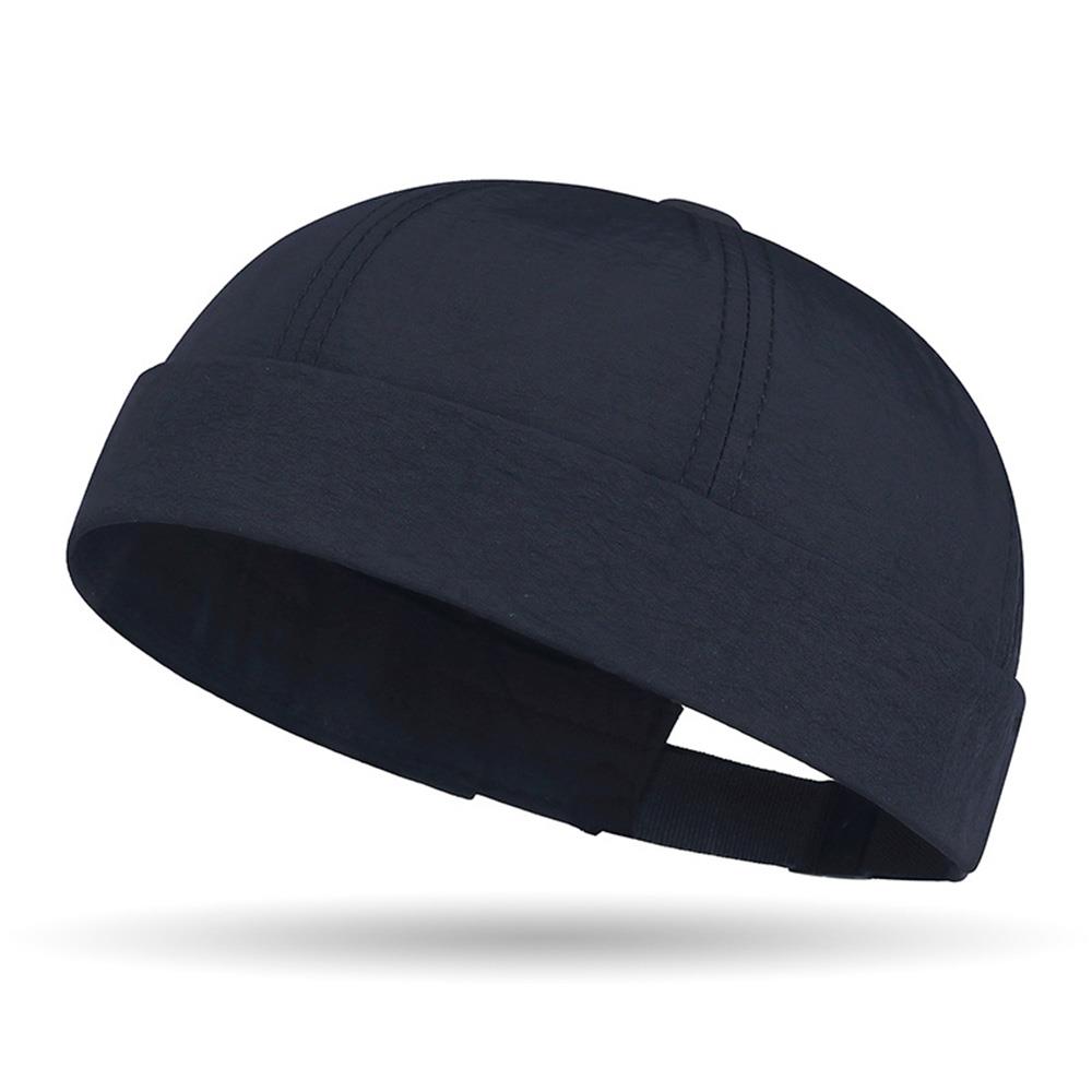 Skullcap décontracté séchage rapide sans bords chapeau léger maille bonnet bonnet manchette casquette quotidien port chapeau roulé marin Hip Hop casquettes: green