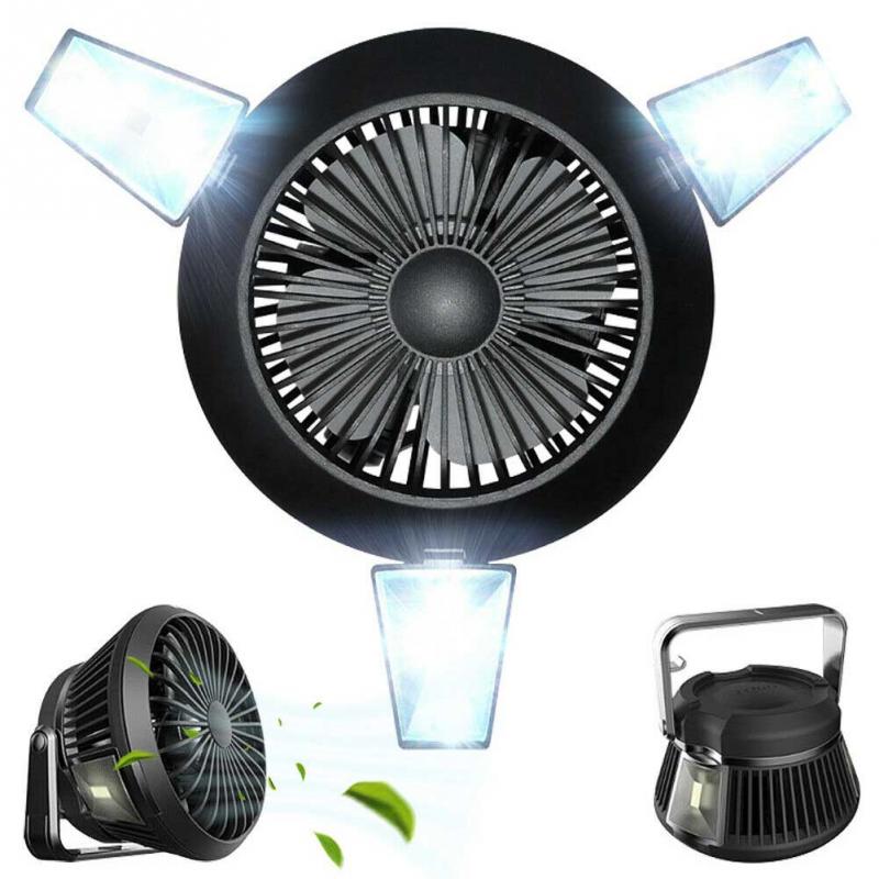 Pesca ABS, supervivencia, acampada al aire libre, senderismo, verano, ventilador para tienda Solar LED