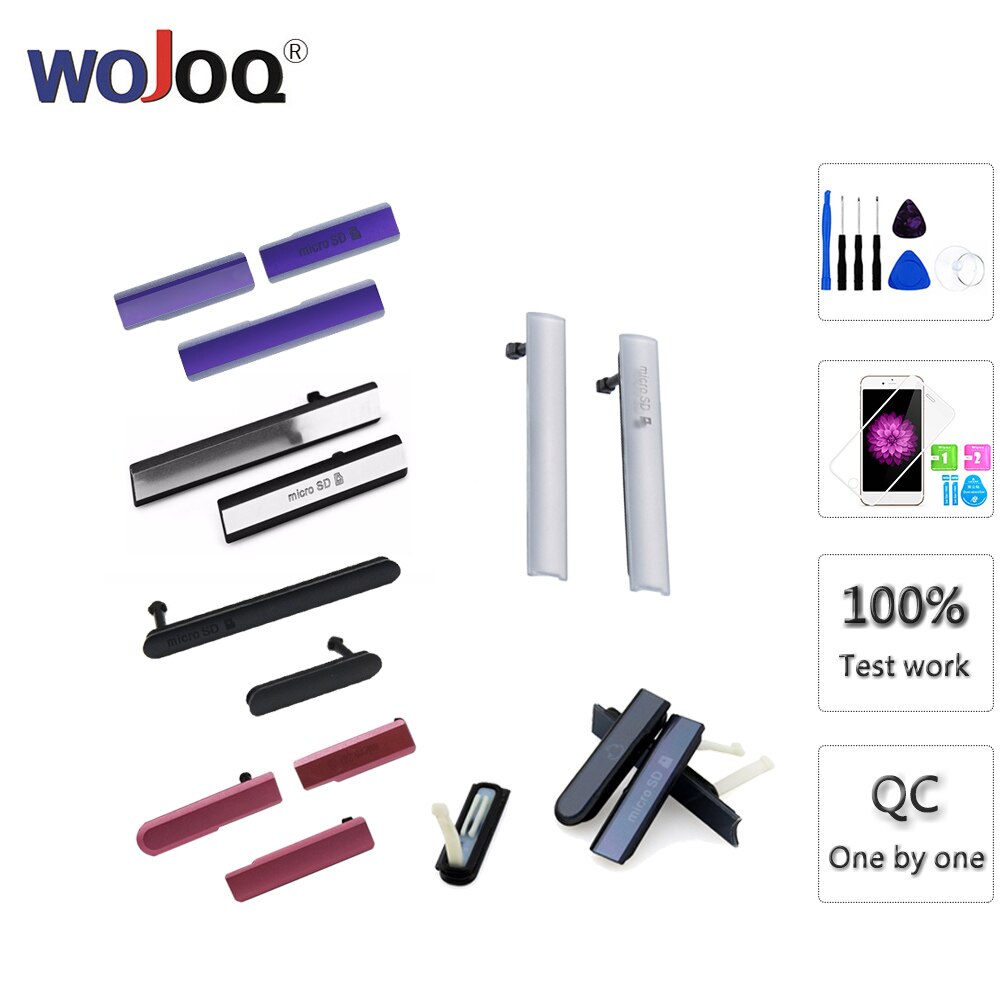 New Micro SD SIM Card Port Slot Cover For Sony Z1 Z3 Compact MINI Z2 L36H USB Charging Port Dust Plug Cover Back Cover