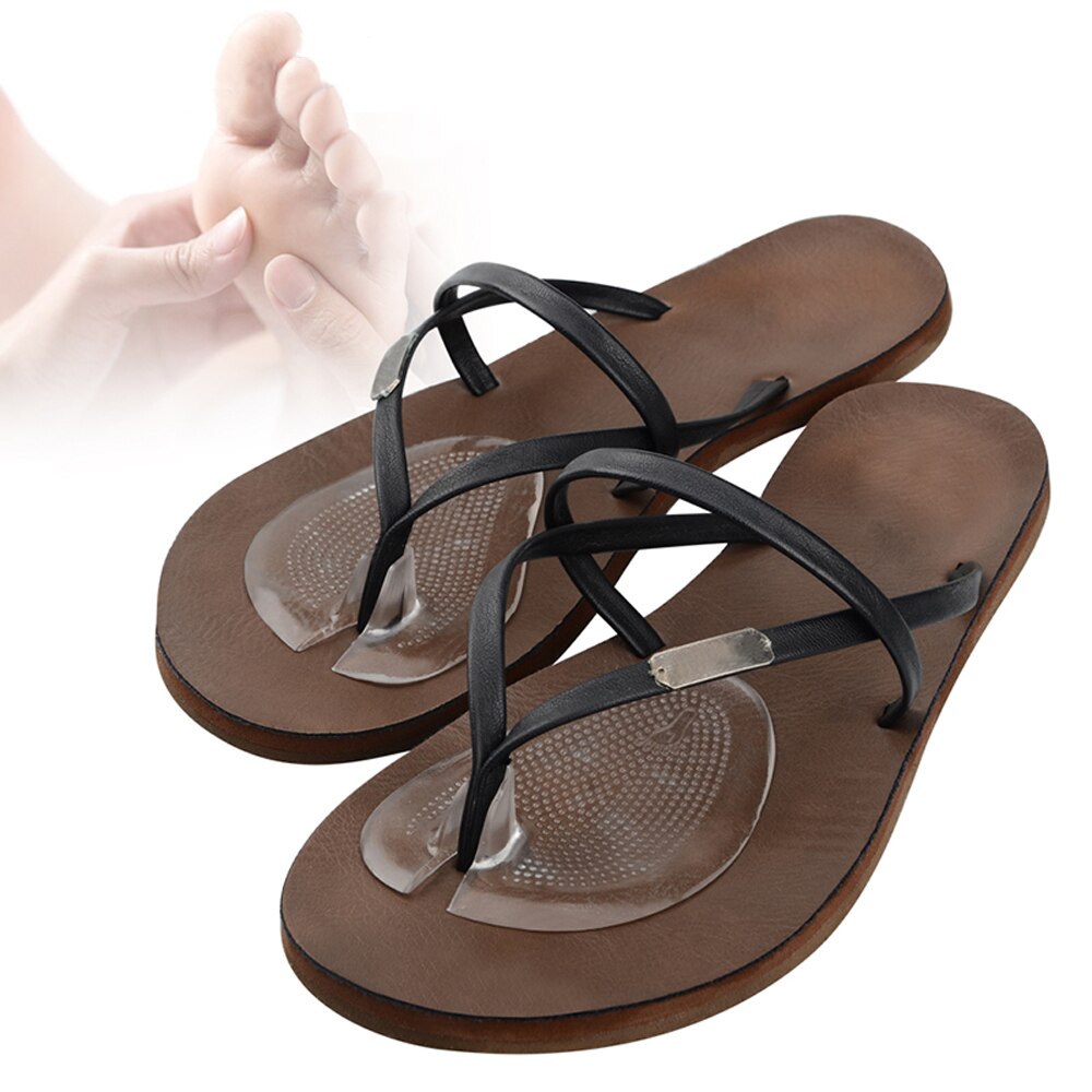 Almohadillas de silicona para el antepié, 2 pares, para sandalias, chanclas, zapatillas, antideslizantes