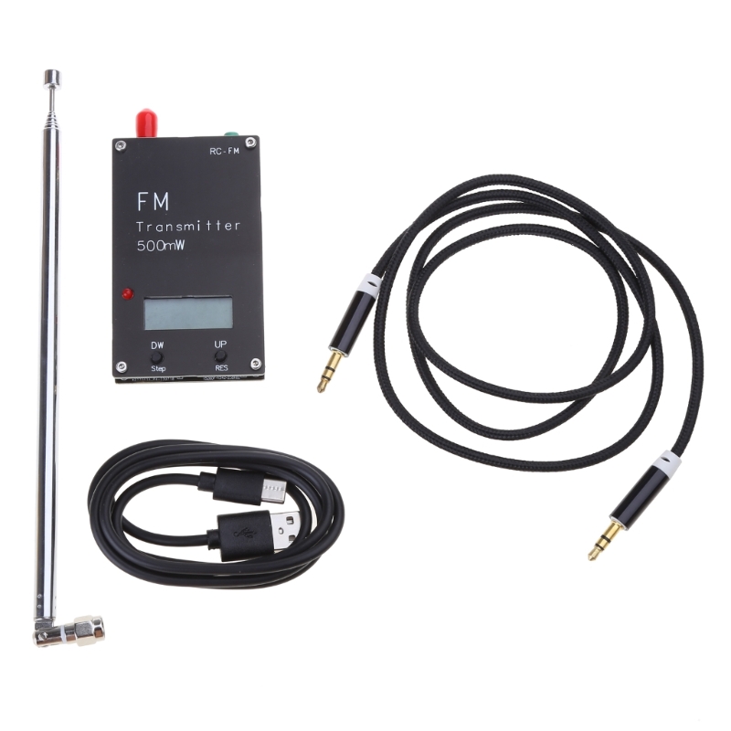 FM Transmitter 500mW 88-108MHz FM Transmitter Type C Port 320Transmitter Frequencies with Memory Function Stereo Input