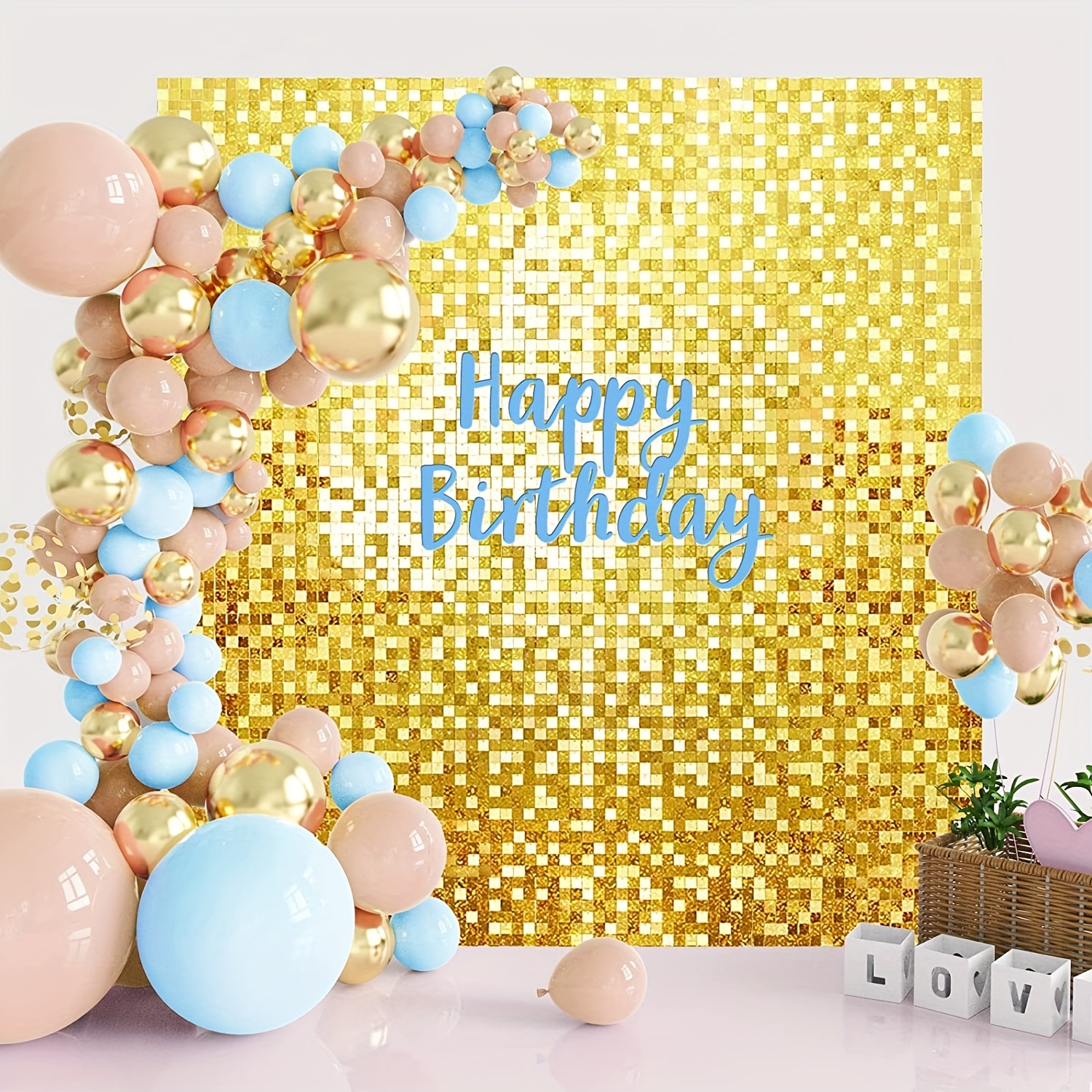24 件/套 Shimmer Wall Backdrop Panels, 12 英寸/30.48cm Pc Sequin Backdrop Shimmer Wall Panels for Birthday Party Wedding: Yellow