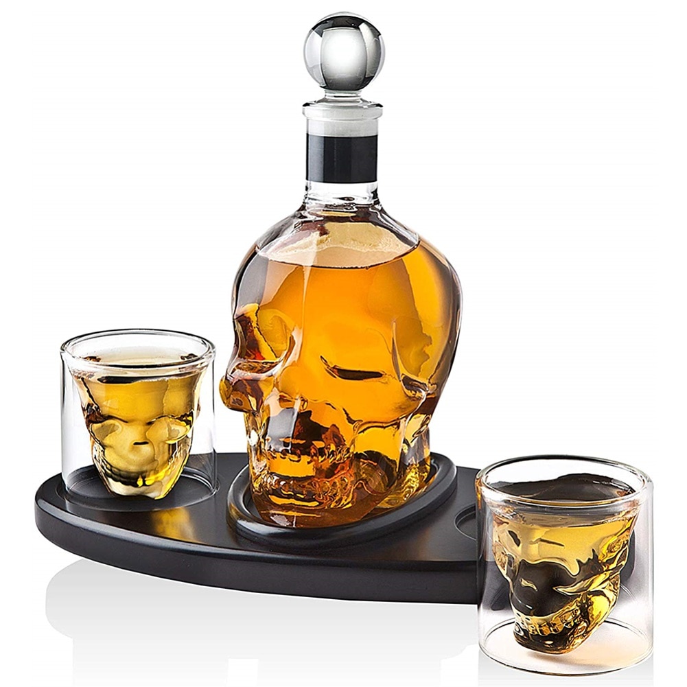Verre Transparent, tête de mort, Whisky, Vodka, bouteille en cristal, verres transparents, verres de boisson, Bar, maison