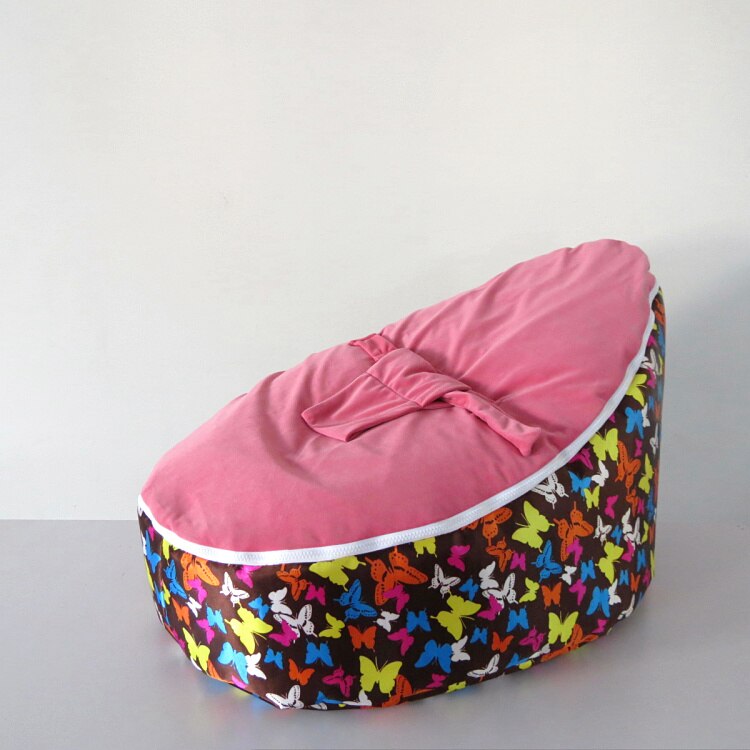 Vlinderprint baby peuter zitzak stoel - babybed draagbare zitzak bed, babystoelen: Roze