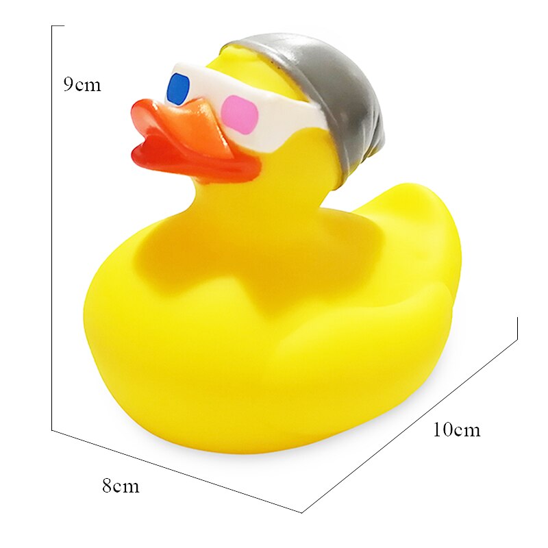 ESALINK 8-10Cm Schwimm Ente 14 Stile Pirate Ente Polizei Gummi Ducky Bad Spielzeug Baby Kognitiven Spielzeug Baden pädagogisches Spielzeug: YN136-1pcs