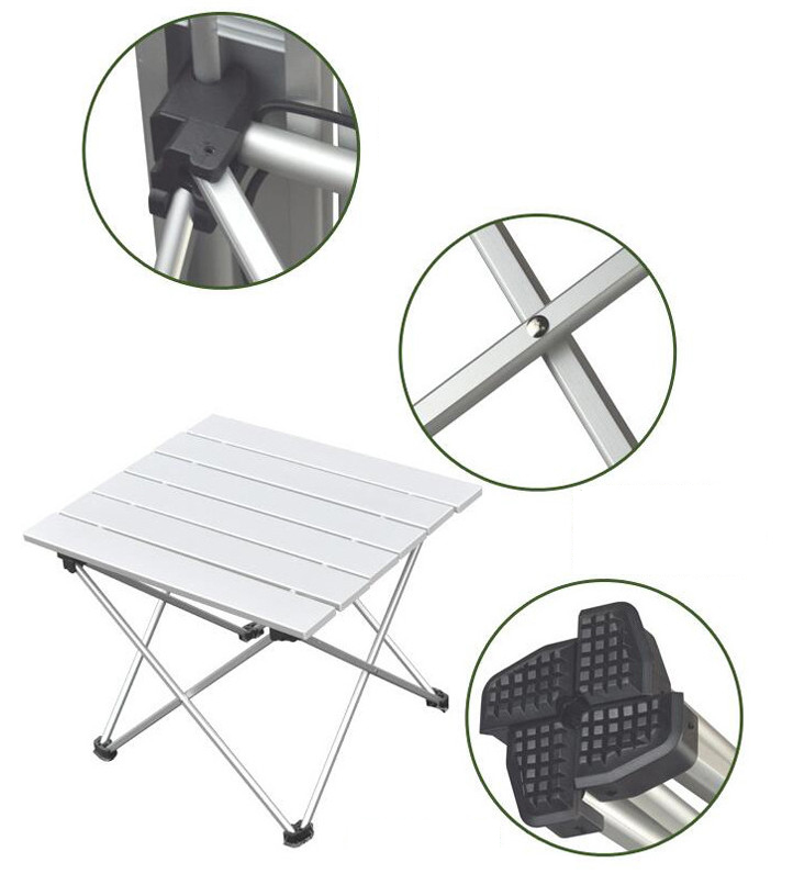 Outdoor Aluminium Folding Faltbare geschirr Camping Angeln Tisch mit Trage Tasche für Picknick Strand Wandern Reise Aktivitäten