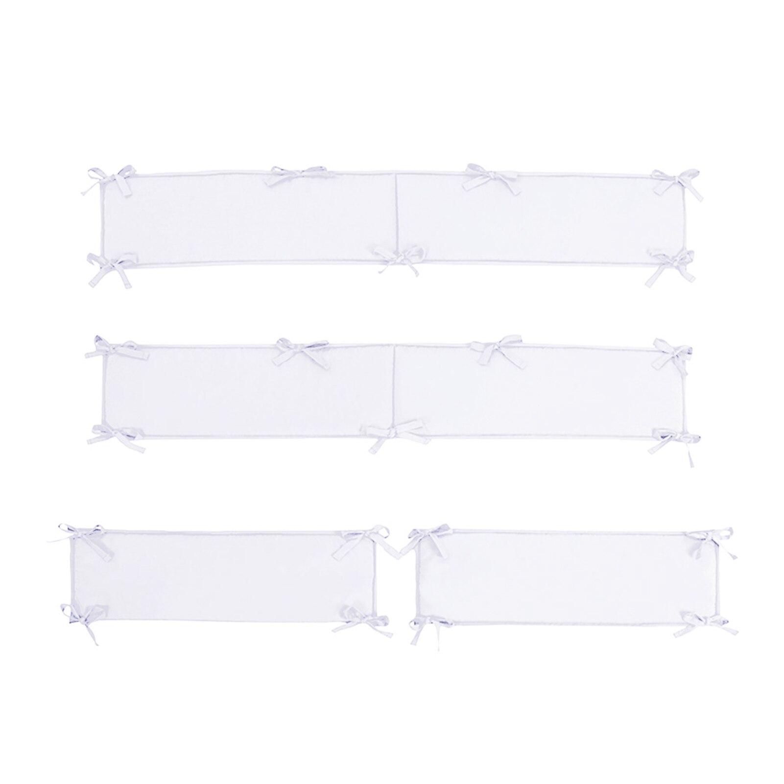 4pcs/set Removable Washable Bed Solid Liner Protector Guard Pad Anti-collision Baby Crib Bumper For Boys Girls Thicken Nursery: White