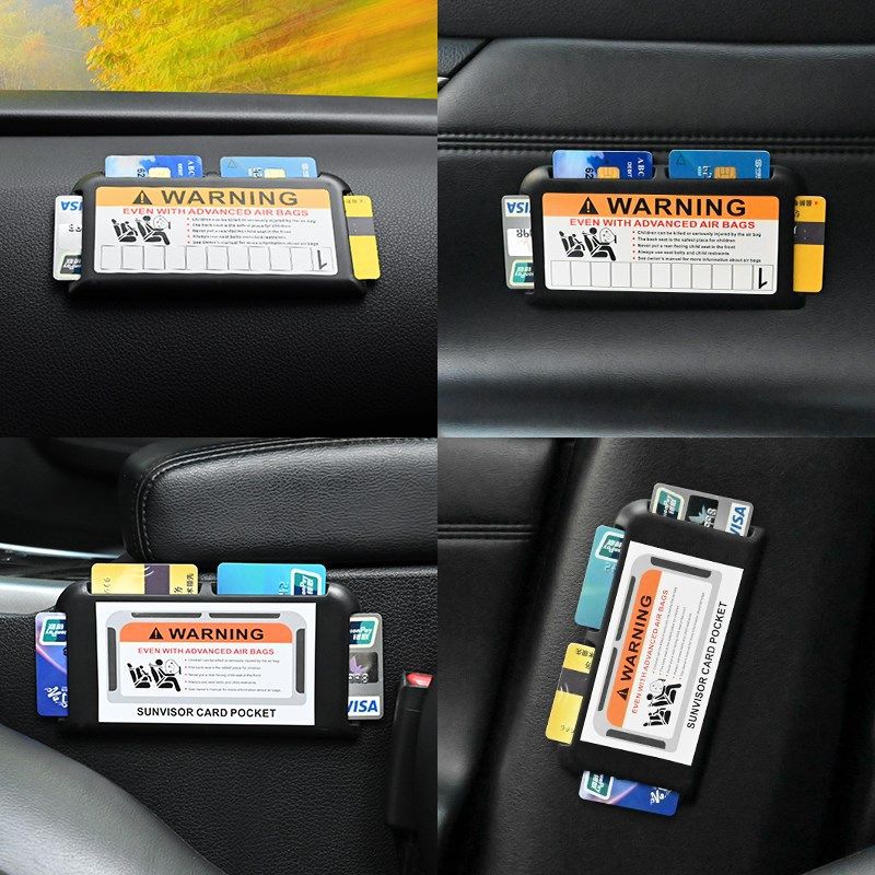 Auto Zonneklep Kaarthouder Organizer Sterk Plakken Opbergen Opruimen Auto Instrumentenpaneel Deur Kaart Clip Auto-interieur Accessoires