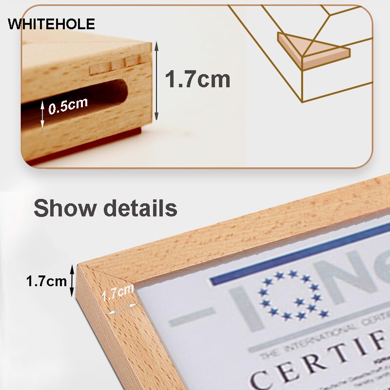 Wood Certificate Frame Wooden Picture Frame For Wall Photo Frame 15X21 21X30 30X42cm Pleixglass Inside Poster Frames