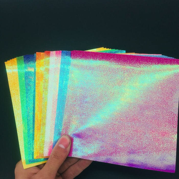 Juego de 50 unidades de papel de Origami cuadrado Multicolor, papeles de colores sólidos plegables brillantes de un lado, arte de colección de recortes adornos para manualidades DIY: Flash paper 15x15CM