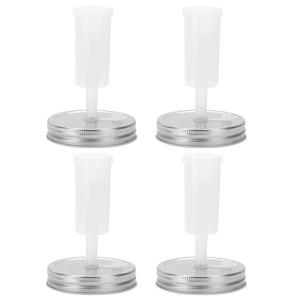 4 set vin öl bryggning surkål jäsning verktyg läckagesäkra metall jäsning lock med airlocks kit för murare burk jäsning: Default Title