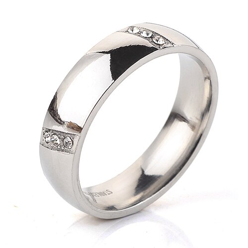Klassieke Wolfraamcarbide Ring Elegante Goud-Kleur Pave 6 Clear Crystal Trouwringen Voor Mannen Vrouwen USA Maat standaard