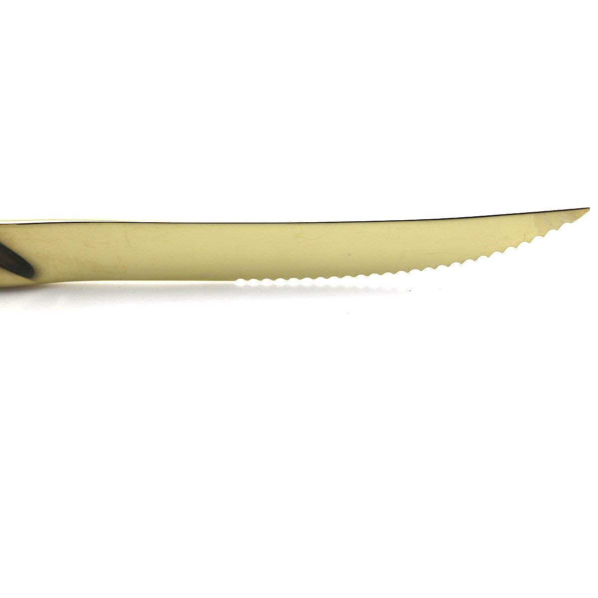 Takket biff kniv servering svart redskapssett kniver rustfritt stål koreansk bestikk biff kniver middagsbord middag kniv