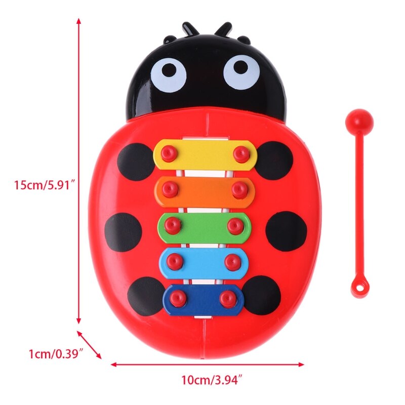 Niedliches marienkäfer-baby-puzzle-insekten-klaviermusikinstrument-spielzeug, lernspielzeug