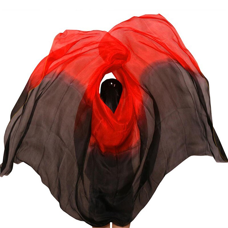 Belly Dance Props Women Belly Dance Silk Veils Belly Dance Veil For Girls Belly Dance Silk Veils black+red