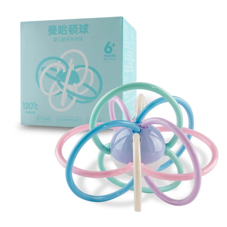 Baby Baby Baby 0-1 Jahre alt Manhattan Hand Ball Kann Gekocht Können Beißen Gebaut-in Maracas flexibel Kleber Molaren Rassel: Pfau Blau