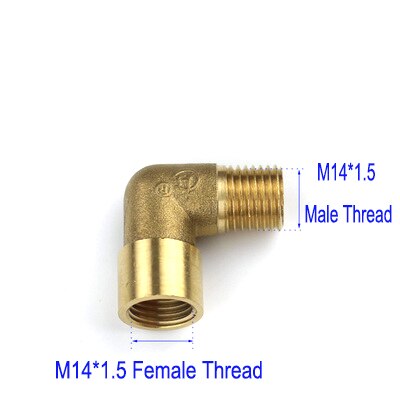 Nuonuowell 1Pc Koperen Pijp Mannelijke Vrouwelijke Schroefdraad Verminderen Connector Messing Adapter M14 M18 M22 1/2&#39;&#39;: M