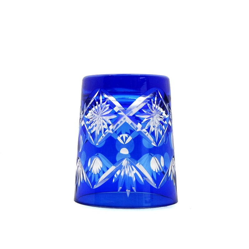 Bohemian Czech Handmade Hand Cut To Clear Crystal Drinkware Whiskey Wine Beer Glass 2 Pieces