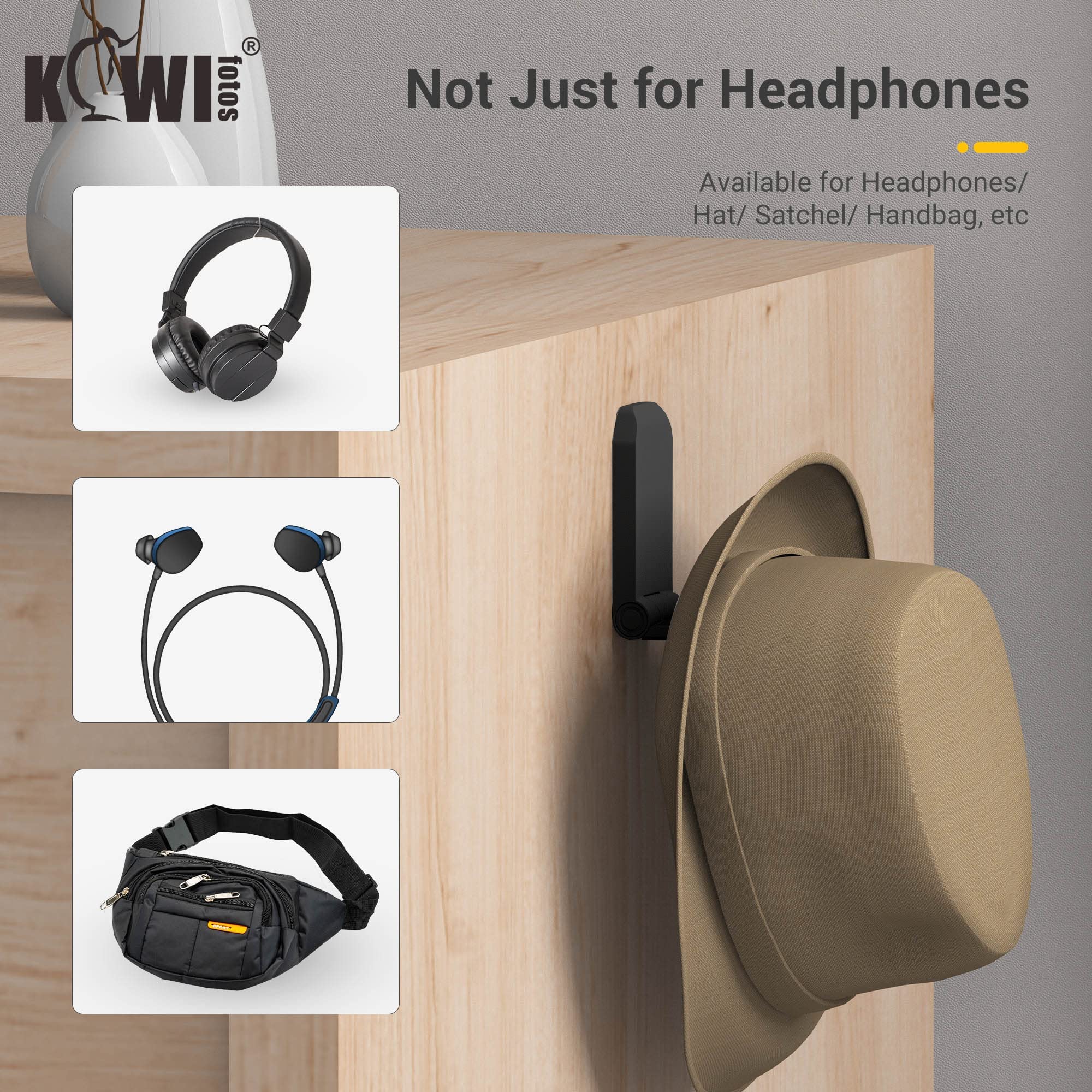 2er Pack Kopfhörer KleiderbüGel PC Spielen Headset Halfter Ständer Kleber Halfter Halterung für Zauberstab faltbare Kopfhörer Haken halterung unter Schreibtisch