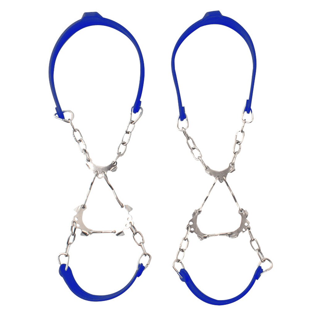 1 silicone paio Inverno Tacchetti Antiscivolo Scarponi Da Neve Escursioni tutto'aperto 6 Denti Scarpe da Ginnastica picchi Catena Accessori Da Ghiaccio Ramponi Arrampicata