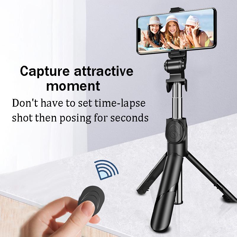 3 em 1 sem fio bluetooth selfie vara dobrável mini tripé expansível monopé com controle remoto para iphone ios android