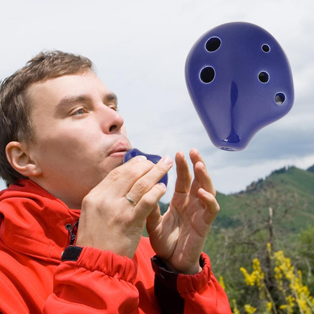 6 trous céramique flûte Soprano C céramique Flauta Ocarina du temps Mini flûte enfant jouet Instruments de musique musique partition corde suspendue