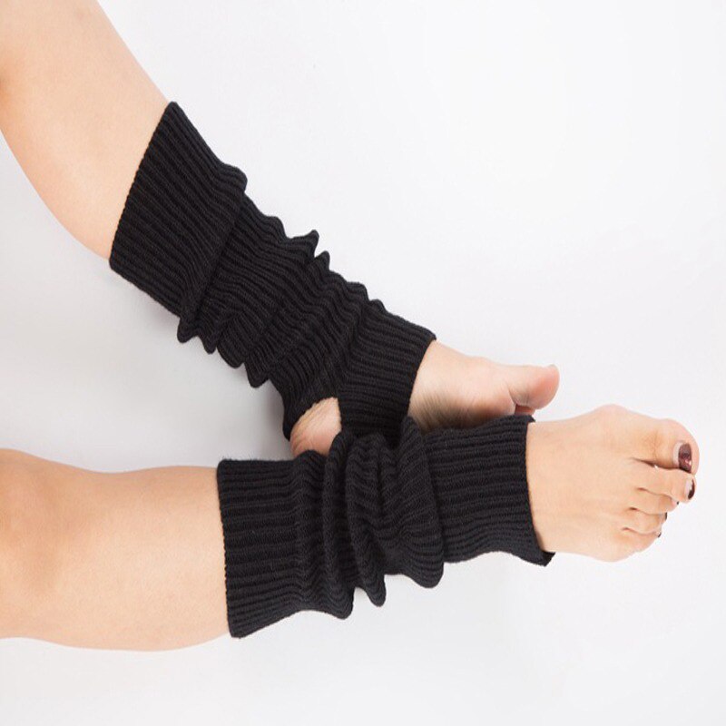 Calentadores de pierna de punto calcetines de mujer Yo-ga puños de arranque invierno Bodybuilding calcetines Gaiters para mujer calcetines calientes