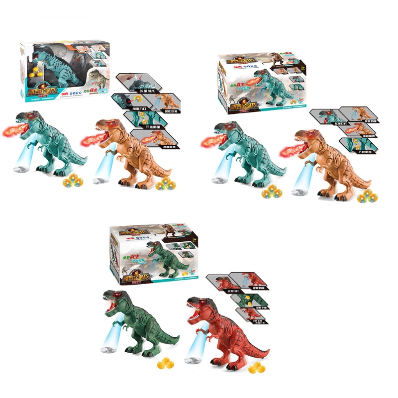 Cartoon dinosaur toy electric tyrannosaurus with optional squirting function led light simulation boys funny  k92d