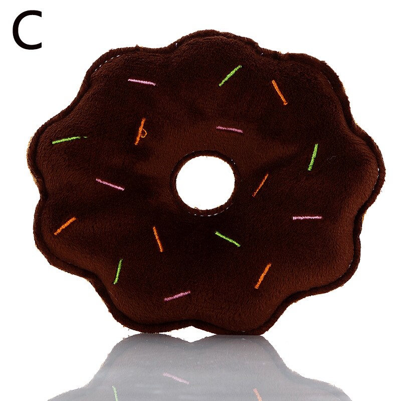 Sounding Puppy Dog Chew Toy Various Fruit Vegetable Cartoon Squeak Toy For Cat Pets Plush Banana Carrot Donuts: 03