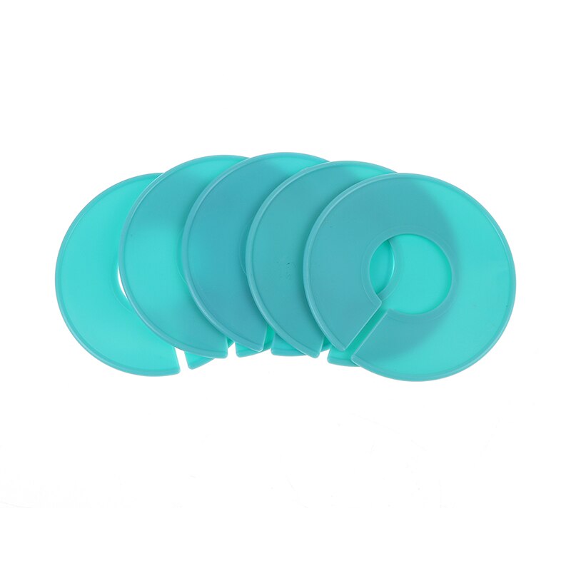 Tpxckz 5 blanke plastiktøj rund stativ ring størrelsesdeler passer til runde eller firkantede rør beklædningsmærker størrelse markeringsring: Lyseblå