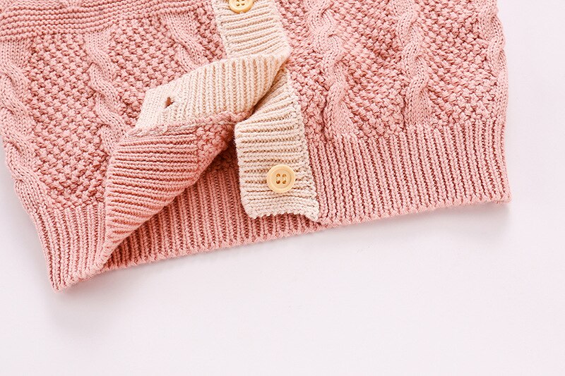 Novo 2020 outono inverno bebê meninos meninas cardigan casacos rosa de malha manga longa single-breasted camisola superior infantil outwear 0-18m