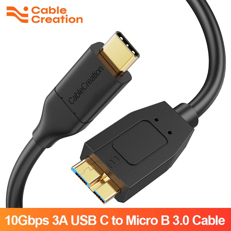 Cablecreation Usb Type C Naar Micro B USB3.0 Kabel 10Gbps Snelle Data Externe Harde Schijf Disk Otg Kabel Voor macbook Pro Air Seagate