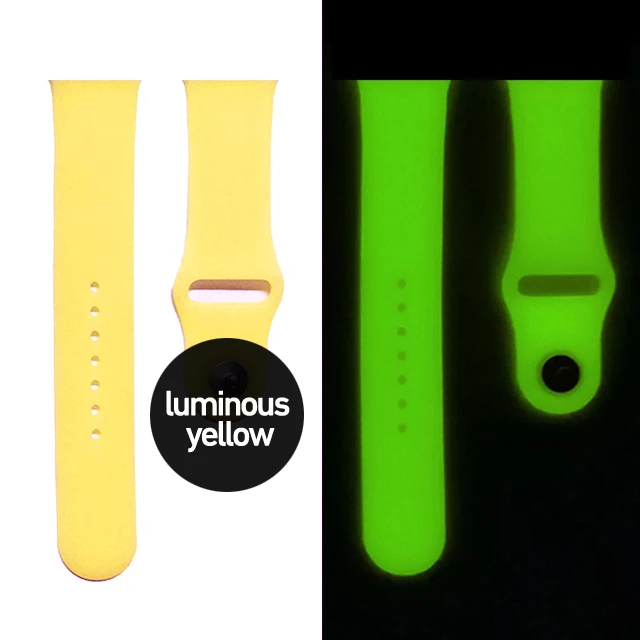 Bracelet lumineux en Silicone pour Apple Watch, Ultra 2, 49mm, 45/41mm, Sport, pour Iwatch 8 7 6 5 4 Se 44mm 42mm 40mm 38mm: L / Azur