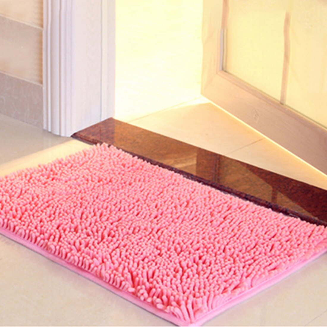 NewBath Mat Bathroom Carpet Bathroom Mat For Toilet Bathroom Rug Toilet Mat Tub Rug Anti-slipping Absorbent Soft Chenille: Pink / 40x60