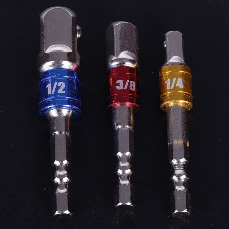 (3Pcs)PE-14000 Power Hand Tools Sockets Adapter sets, Hex Square Nuts Driver Drill Impact Socket Extension Bit Adapter Socket