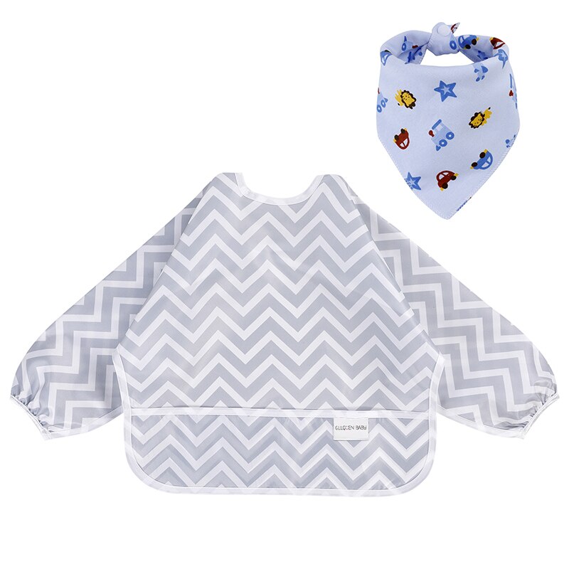 Baby Lätzchen Wasserdicht Kleinkind essen Werkzeug Langarm Neugeborenen Kunst Kittel Fütterung Lätzchen Schürze passen 6-24M Mit tasche Baby Bandana Lätzchen: ZY1016
