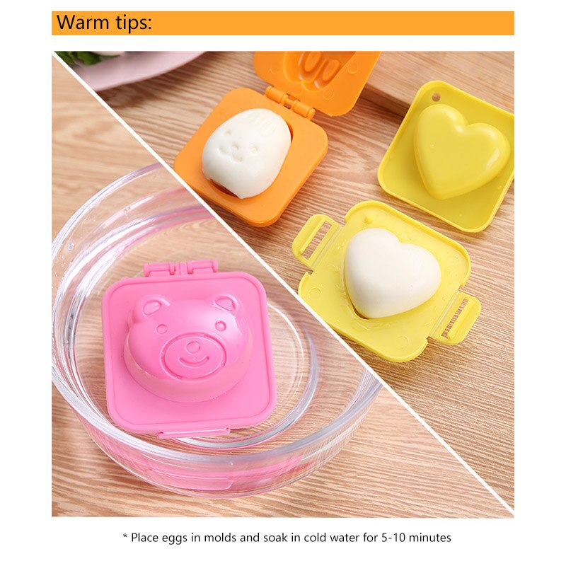 6Pcs / Lot Egg Boiled Mold Cute Cartoon 3D Egg Ring Mold Bento Maker Cutter Decorating Egg Tool Kitchen Home Accessories