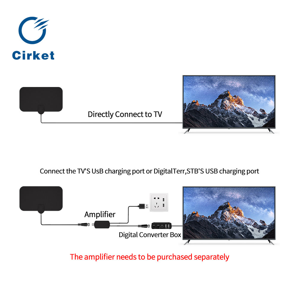 Digital TV Antenna, HDTV Antenna - Mini High-Definition TV Antenna for Europe and the U.S."