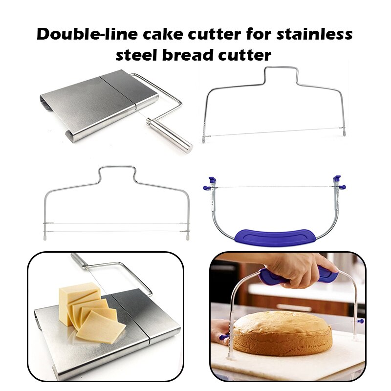 1PC Double Line Cake Cut Slicer Adjustable Stainless Steel Device Cake Decorating Mold DIY Bakeware Kitchen Cooking Cake Tool