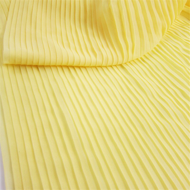 1 Yard Yellow Chiffon Ruffled Lace Fabric Frill Pleated Fabric For Houte Couture, Show, Costume , Summer Dress