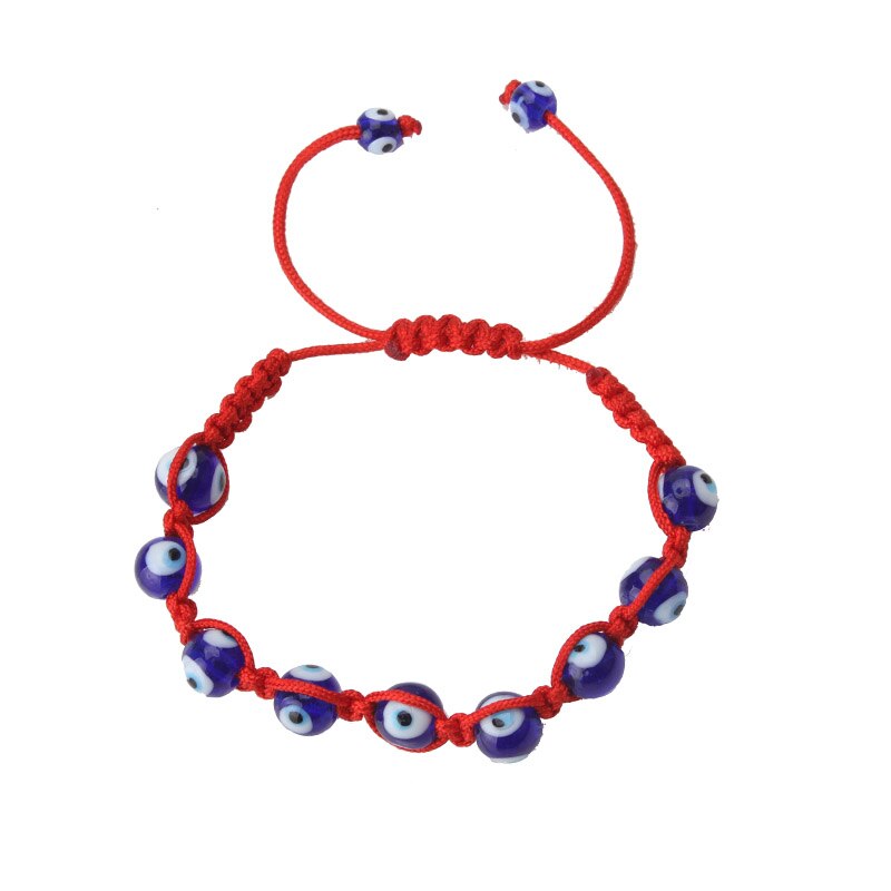Lucky Eye Turkse Evil Eye Bead Gevlochten Armband Zwart Blauw Rood Touw Ketting Armband Verstelbare Voor Vrouwen Meisjes Handgemaakte Sieraden: 8