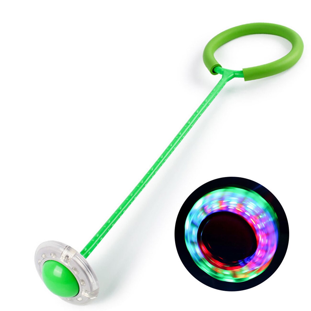 Flash Springen Touw Bal Kinderen Outdoor Fun Sport Speelgoed Led Kinderen Springen Kracht Reactie Training Swing Bal Kind-Ouder games: green
