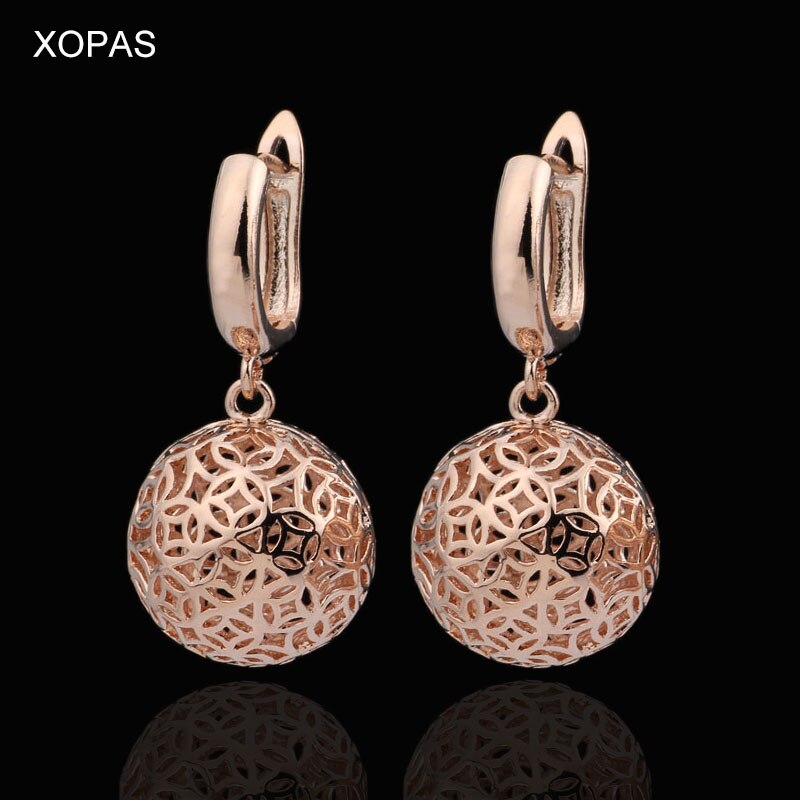 Brincos femininos, novo brinco fofo unissex esculpido ouro rosa brincos pendurados joias fashion festa de casamento conjunto de