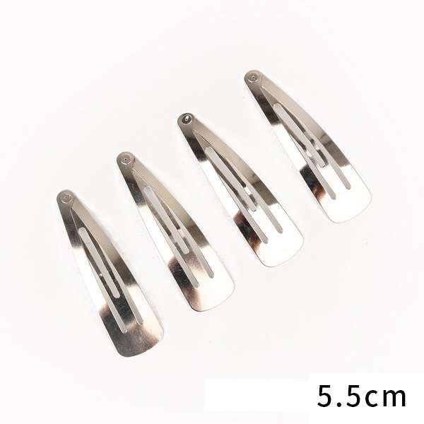 20pcs/bag Iron Hair Ornaments Duckbill Folder Waves Hairpins Base For Hair Clip Claw Findings Jewelry Making: 55mm Rhodium